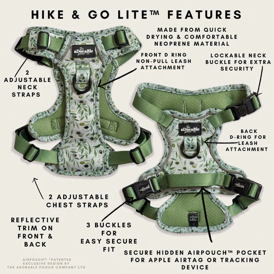 Adorbable Pooch Hike & G Lite Harness Features