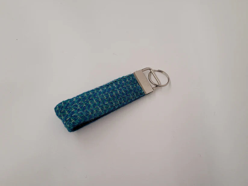 Harris Tweed Turquoise Fleck key ring