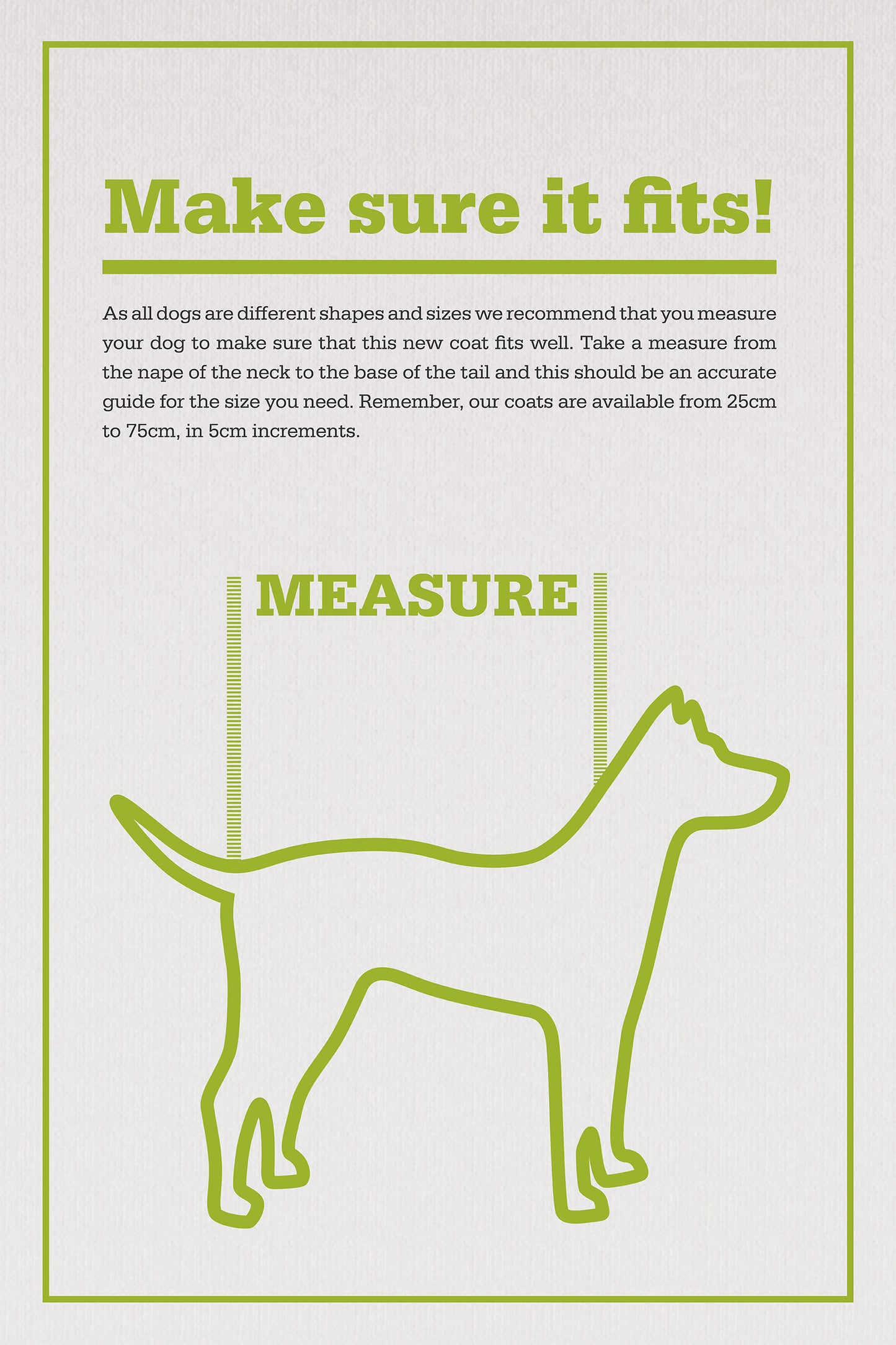 Dog coat measurement guide