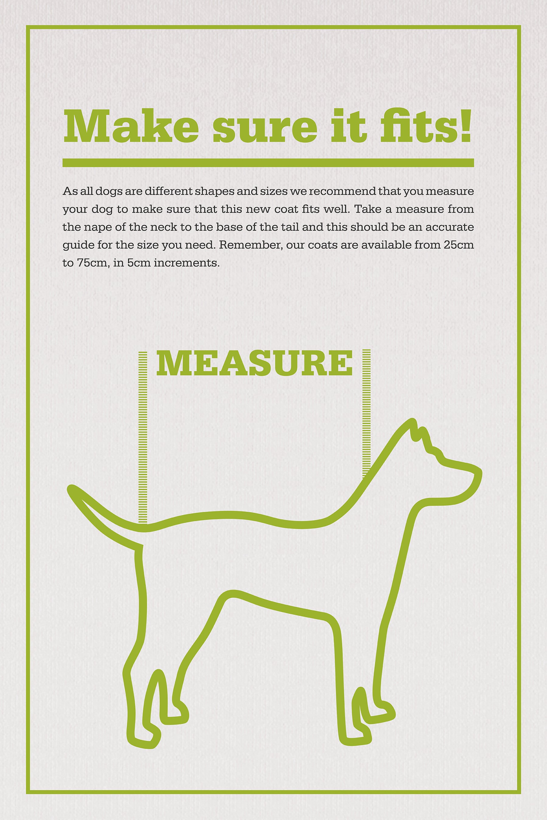 Dog coat measurement guide