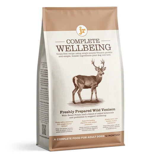 JR Complete Wellbeing Wild Venison Dog Food | Grain Free Single Protein 2kg