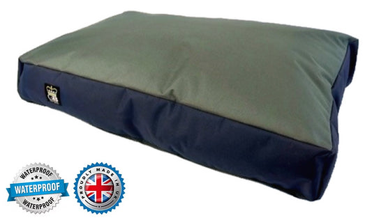 Waterproof Box Border dog mattress Blue