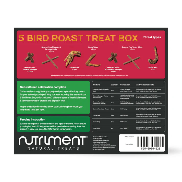 5 bird roast christmas box for dogs Natural Treat Box