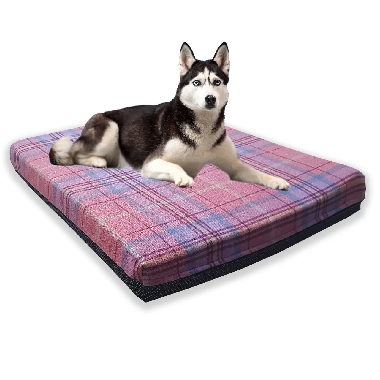Pink Lilac check deep foam dog mattress