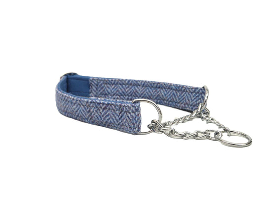 Blue Herringbone Marchingdale Collar / Half choke