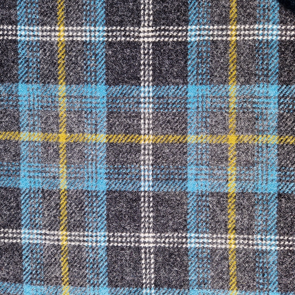 Harris tweed blue grey check