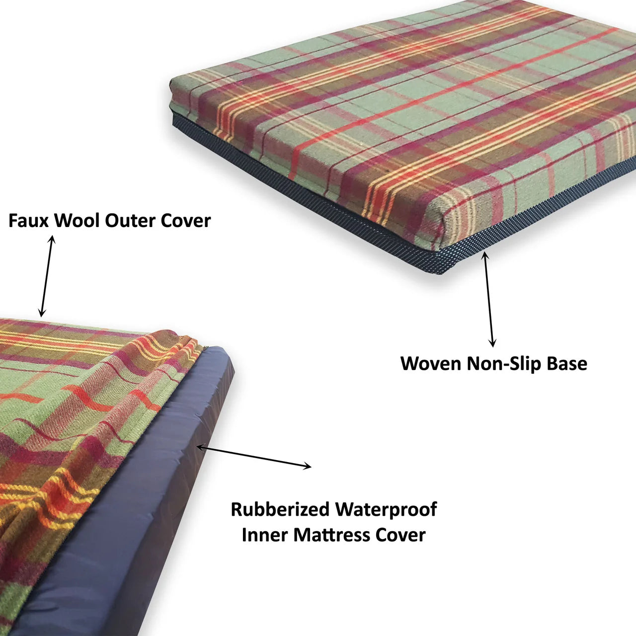 Waterproof lined orthopaedic dog mattress