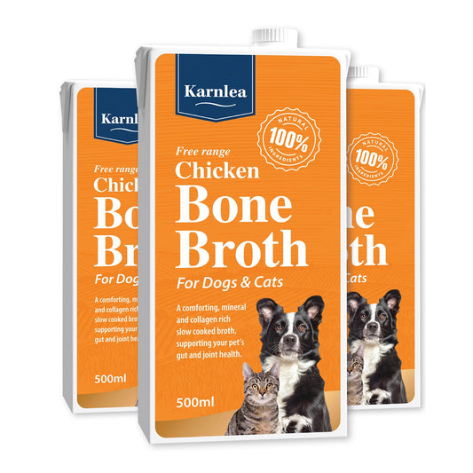 Karnlea Chicken Bone Broth for Dogs & Cats | Natural Collagen Rich 3 pack