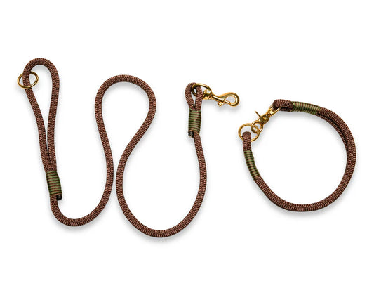 Chocolate brown rope collar and lead