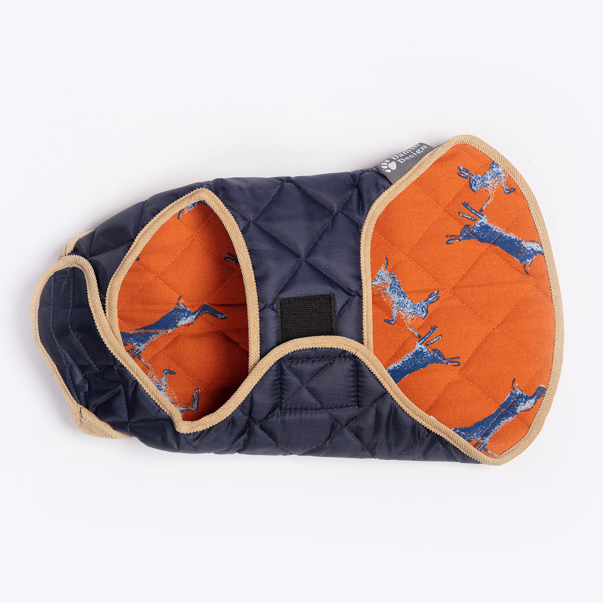 Navy quilted country style dog coat
