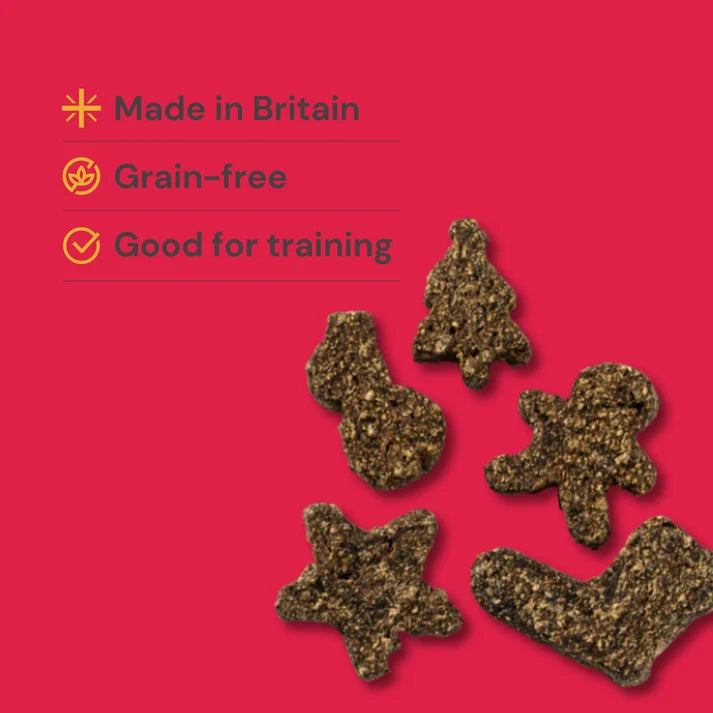 Gourmet Merry Mix detail ā British-made Christmas dog treats for dogs and puppies
