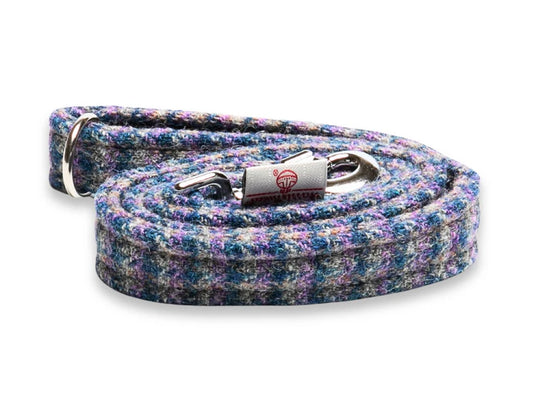 Harris Tweed Lilac & Blue Small Check Lead