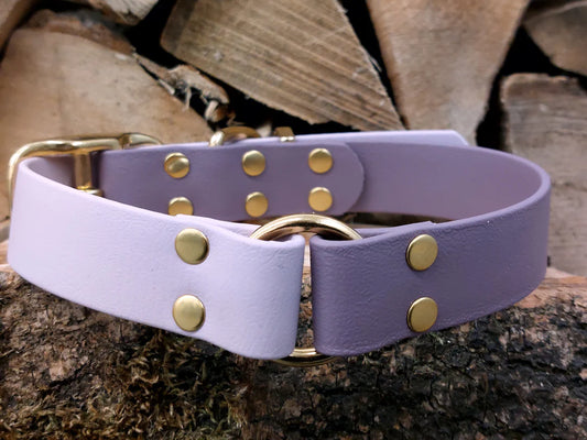 Mauve and pastel pink dog collar