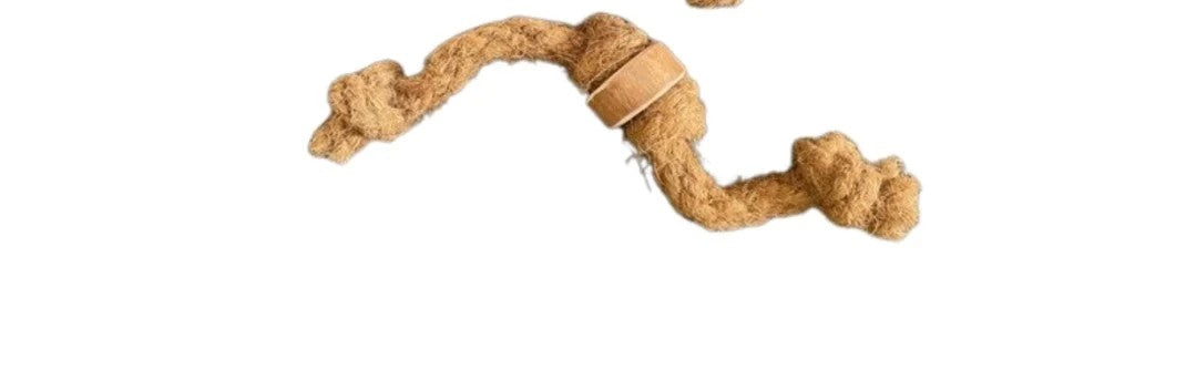 Coffee Wood and Coconut Rope Dog Toy
