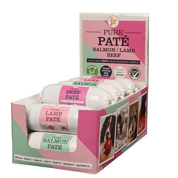Pure Dog Pate variety pack 12 beef lamb salmon 400g