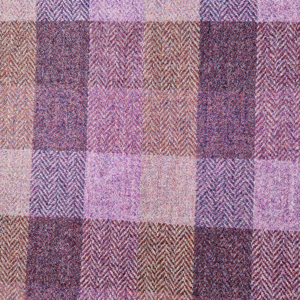 Harris Tweed Pretty Pink Block Herringbone Martingdale Collars