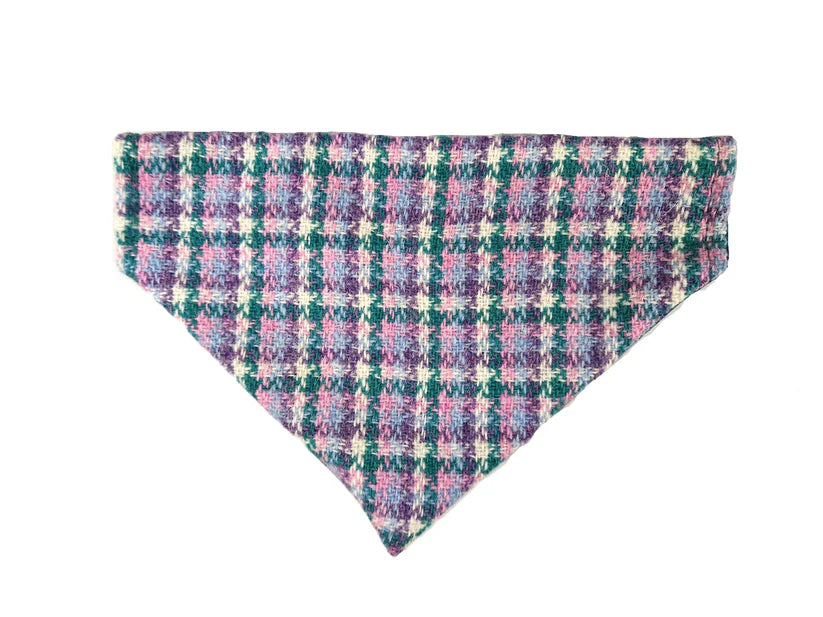 Harris Tweed wisteria houndstooth bandana