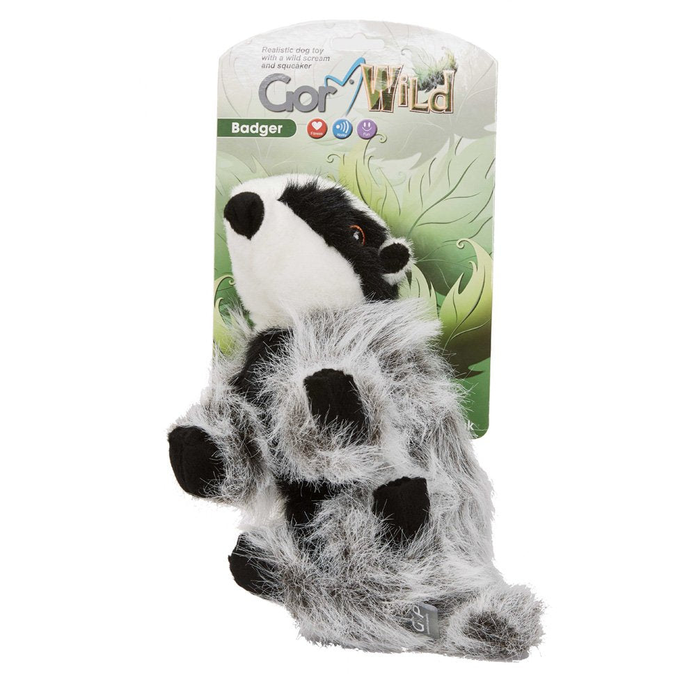 Gor Pets Wild Badger Plush Dog Toy 28cm | Soft Woodland Toy