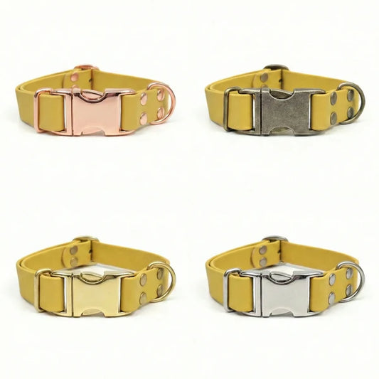 Waterproof biothane mustard clasp collar metal options