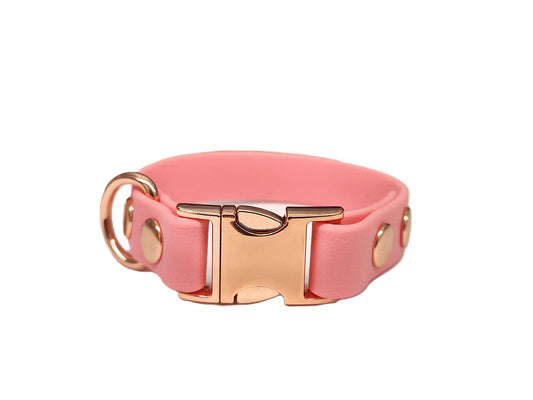 Baby Pink Toy Breed Waterproof Dog Collar