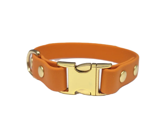 Burnt Orange Toy breed Waterproof Dog Collar