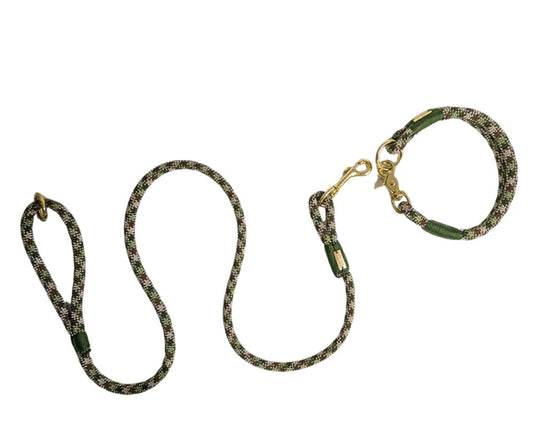 Camouflage rope lead and collar