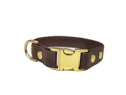 Dark Brown Toy breed Waterproof Dog Collar