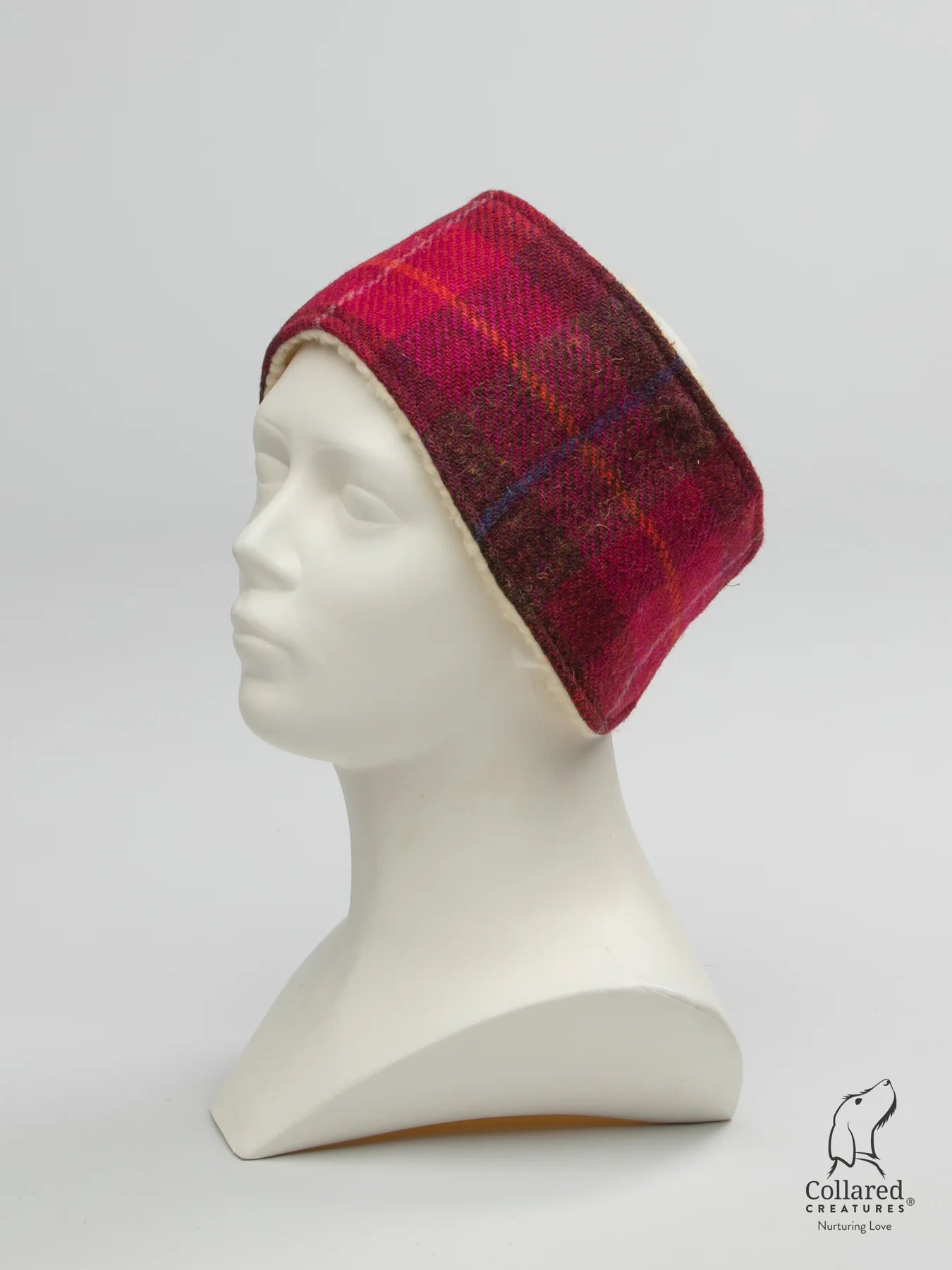 Harris Tweed Ladies Headband deep Fushia