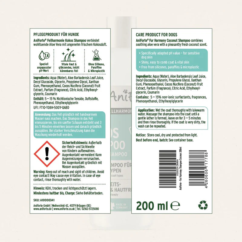 Coconut Dog Shampoo Ingredients