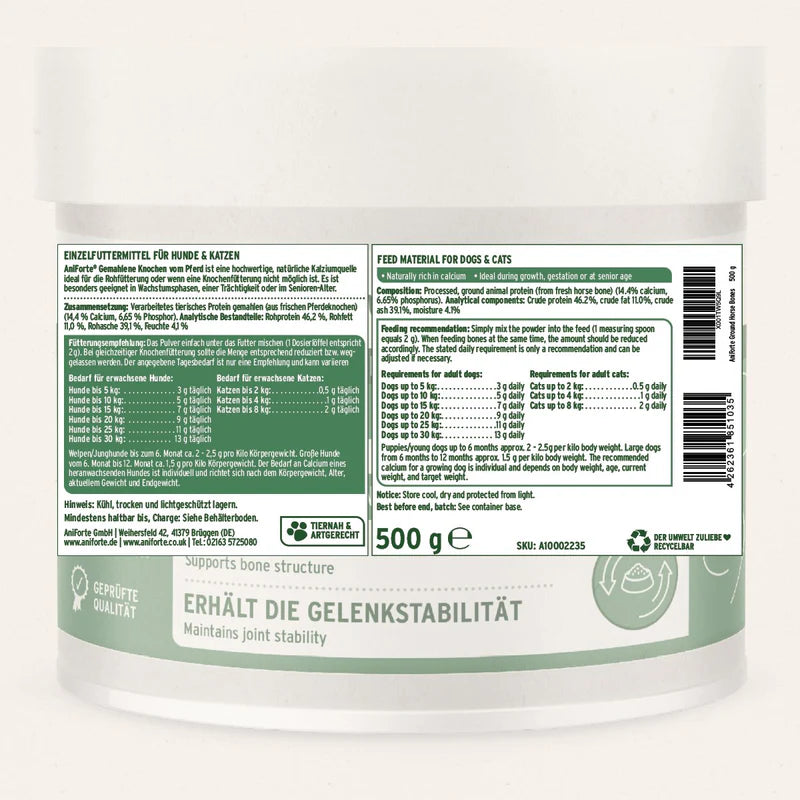 Aniforte Horse Bone Powder Label