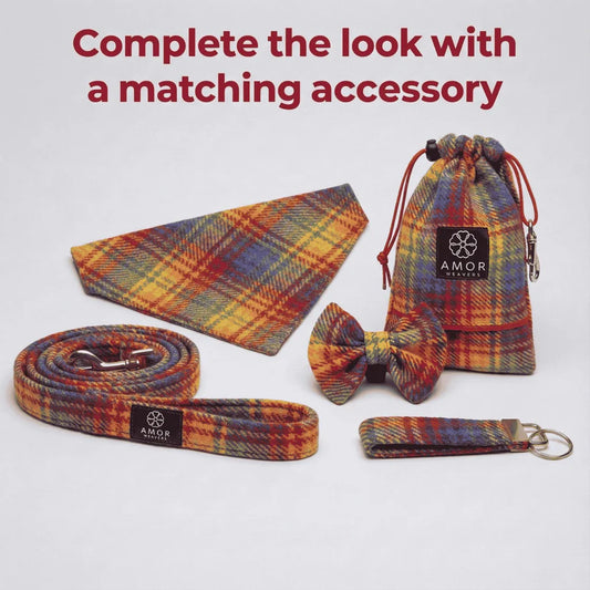 Harris tweed heritage rainbow check matching accessories