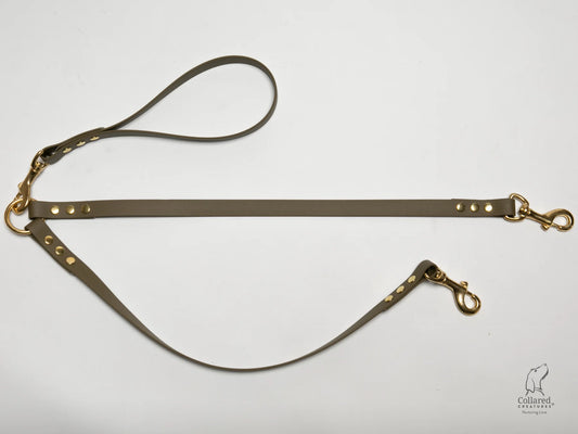 Olive waterproof split /double lead