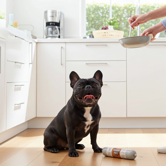 French Bull Dog with Tasty Pate