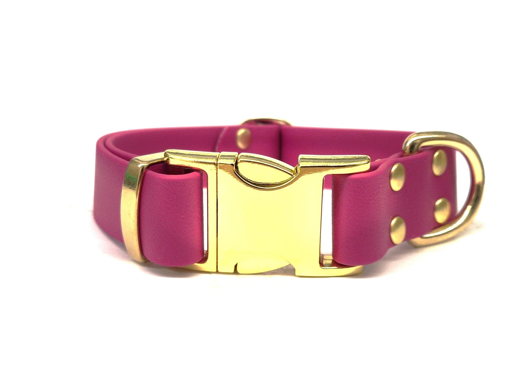 Magenta Waterproof Dog Collar with metal Clasp