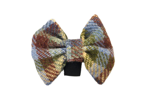 Harris tweed moorland country check bow tie