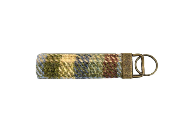 Harris Tweed moorland country check key fob