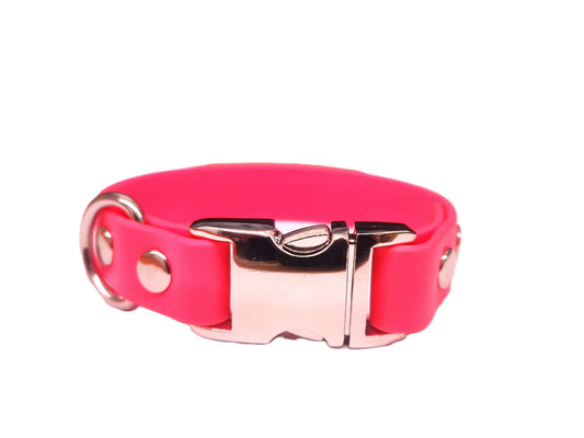 Neon Pink Toy breed Waterproof Collar