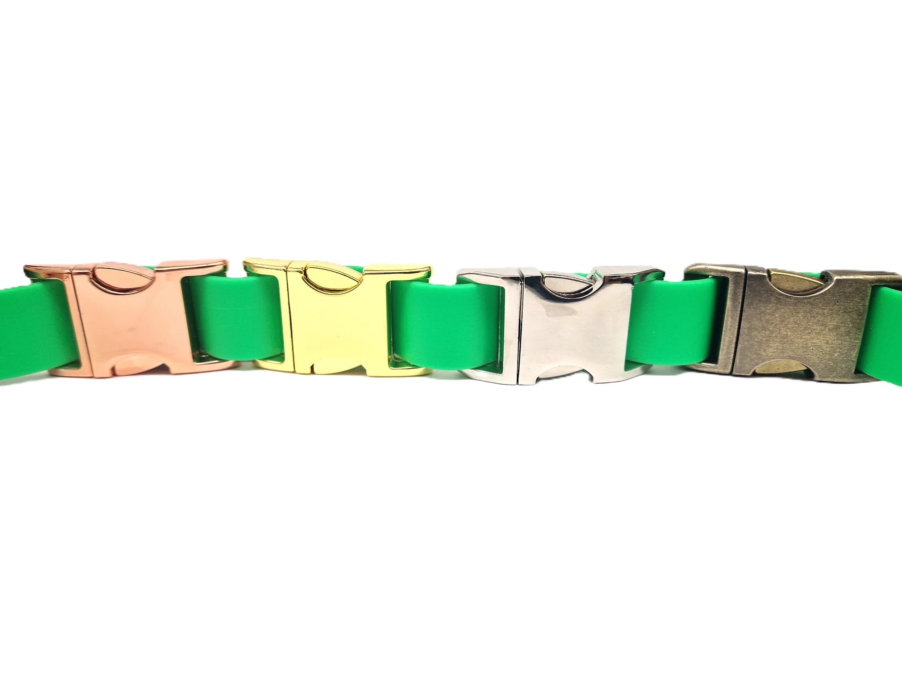 Neon green Dog Collar, metal clasp colour options