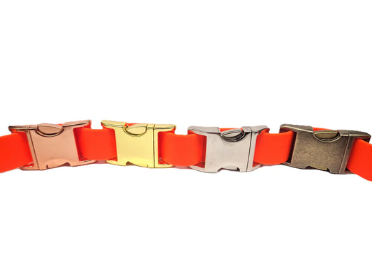 Neon orange collar metal clasp colour options