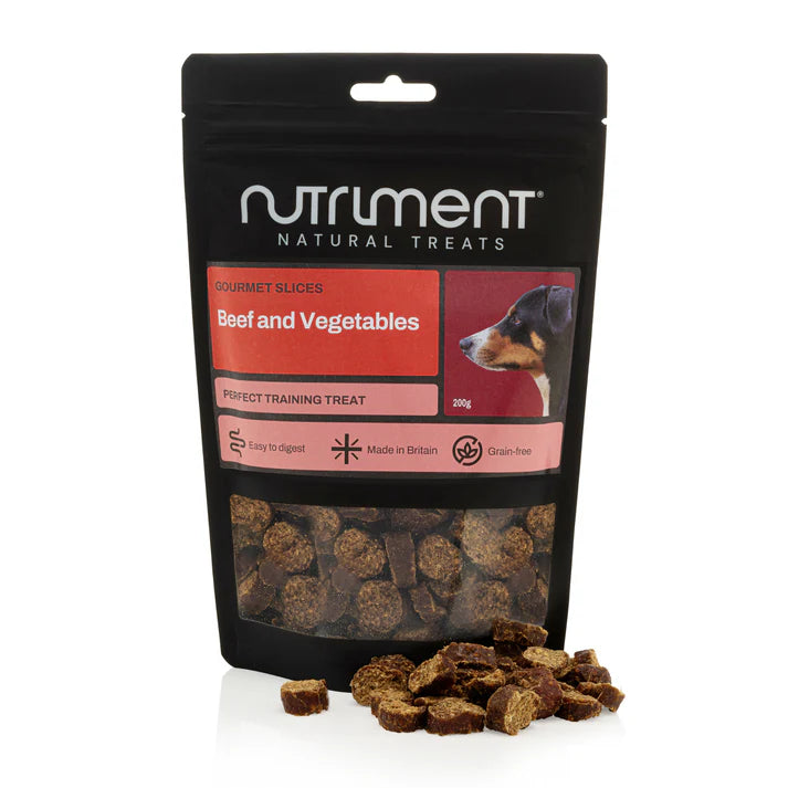 Beef and Vegetable Gourmet Slices for Dogs, Training Treats