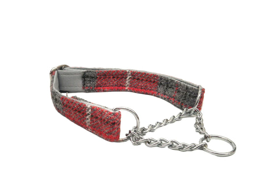 Red & Grey Check Martingdale Collars