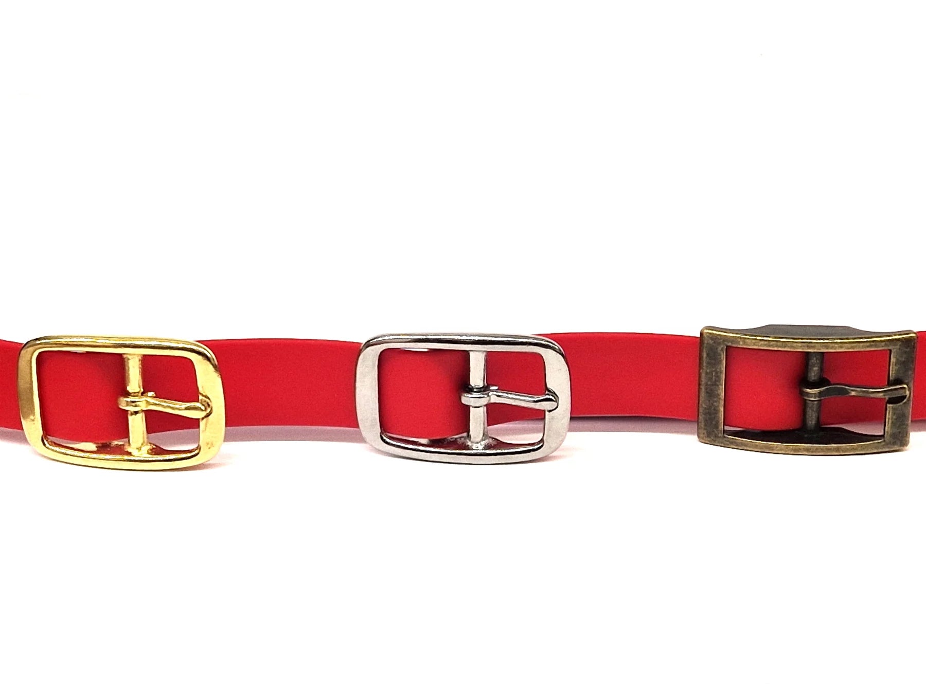 Red dog collar buckles