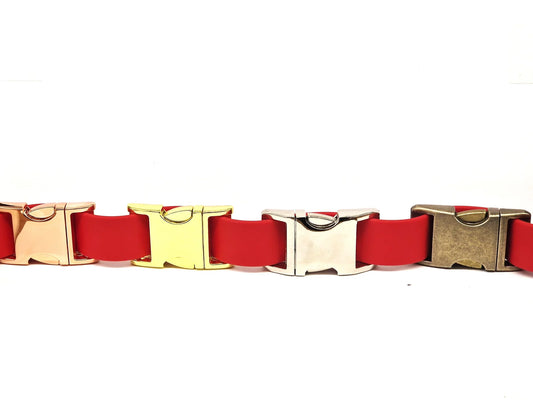 Waterproof dog collar secure metal clasps available in brass, Antique Brass, Stainless Steel and Rose Gold