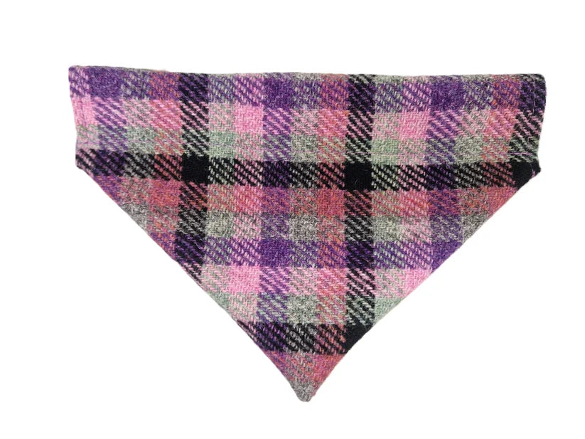 Rose & Amethyst Check Dog Bandana