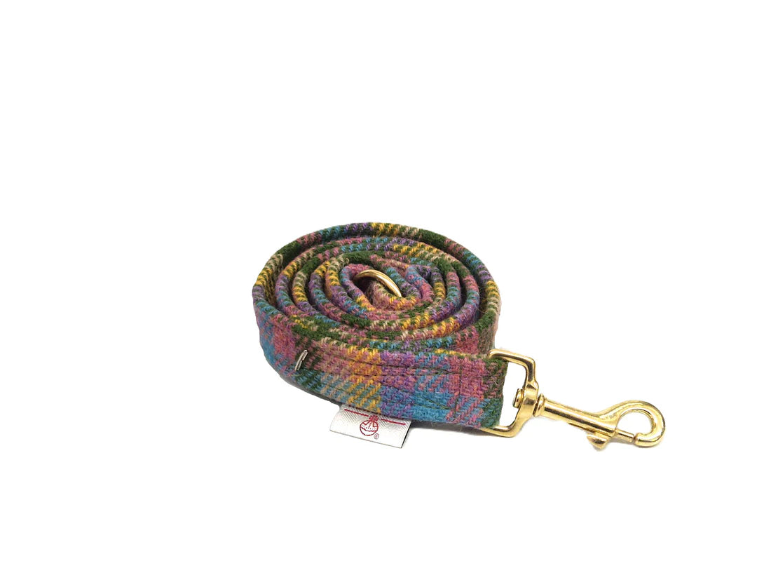 Harris Tweed Spring Garden Check dog Lead