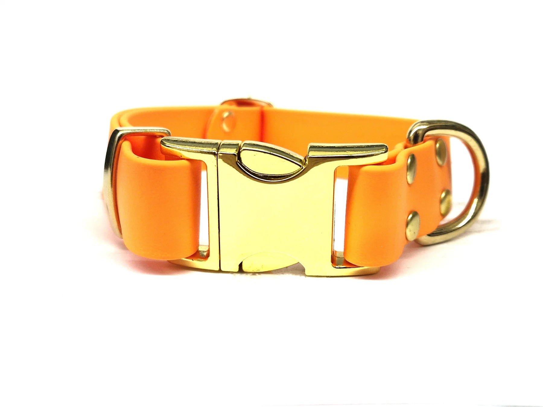 Tangerine Orange Waterproof Metal Clasp Dog Collar