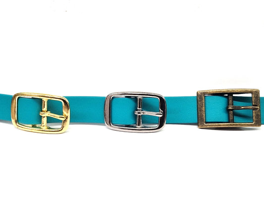 Teal dog collar buckles