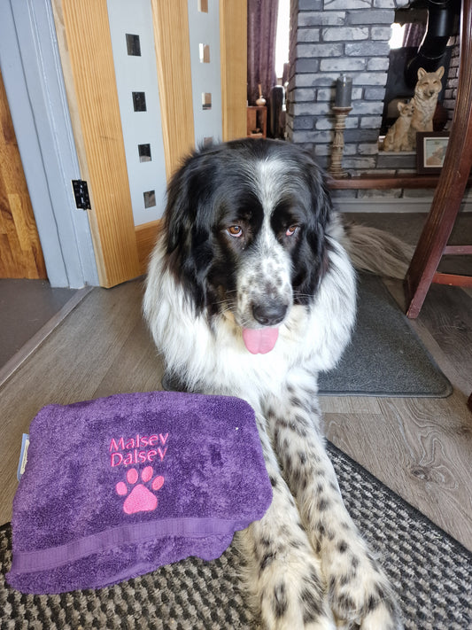 Personalised embroidered towel