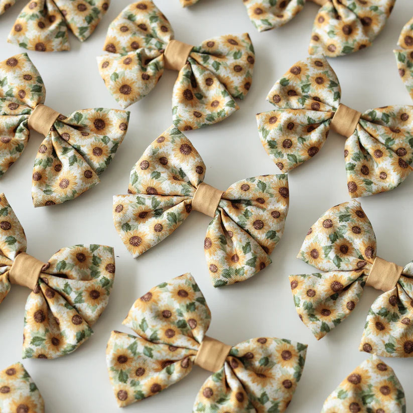 aDoraBle Pooch sunflower season bow tie