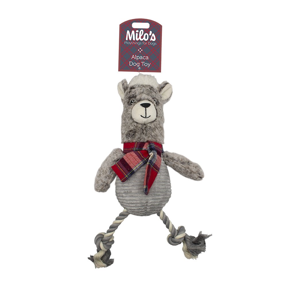 Milos Alpaca Plush Dog Toy | Soft Toy with Cotton Rope Legs